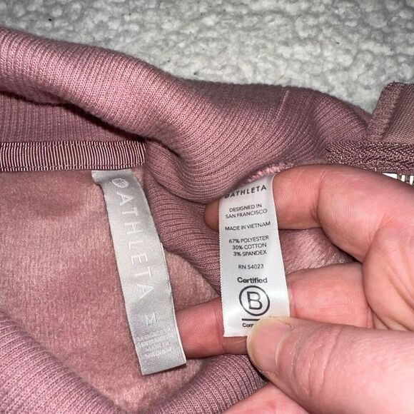 Athleta Women’s Turtleneck Mauve Pink Zipper Detail Sweatshirt Size Medium - Picture 8 of 13
